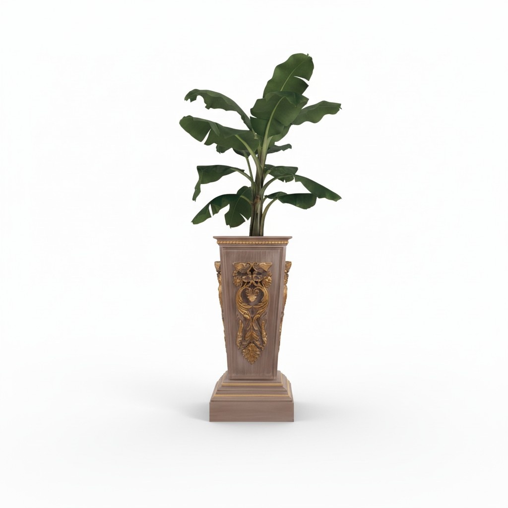 Vasen Blumen Ständer Vase Ständer Massiv Holz Barock Rokoko Italienisches Design