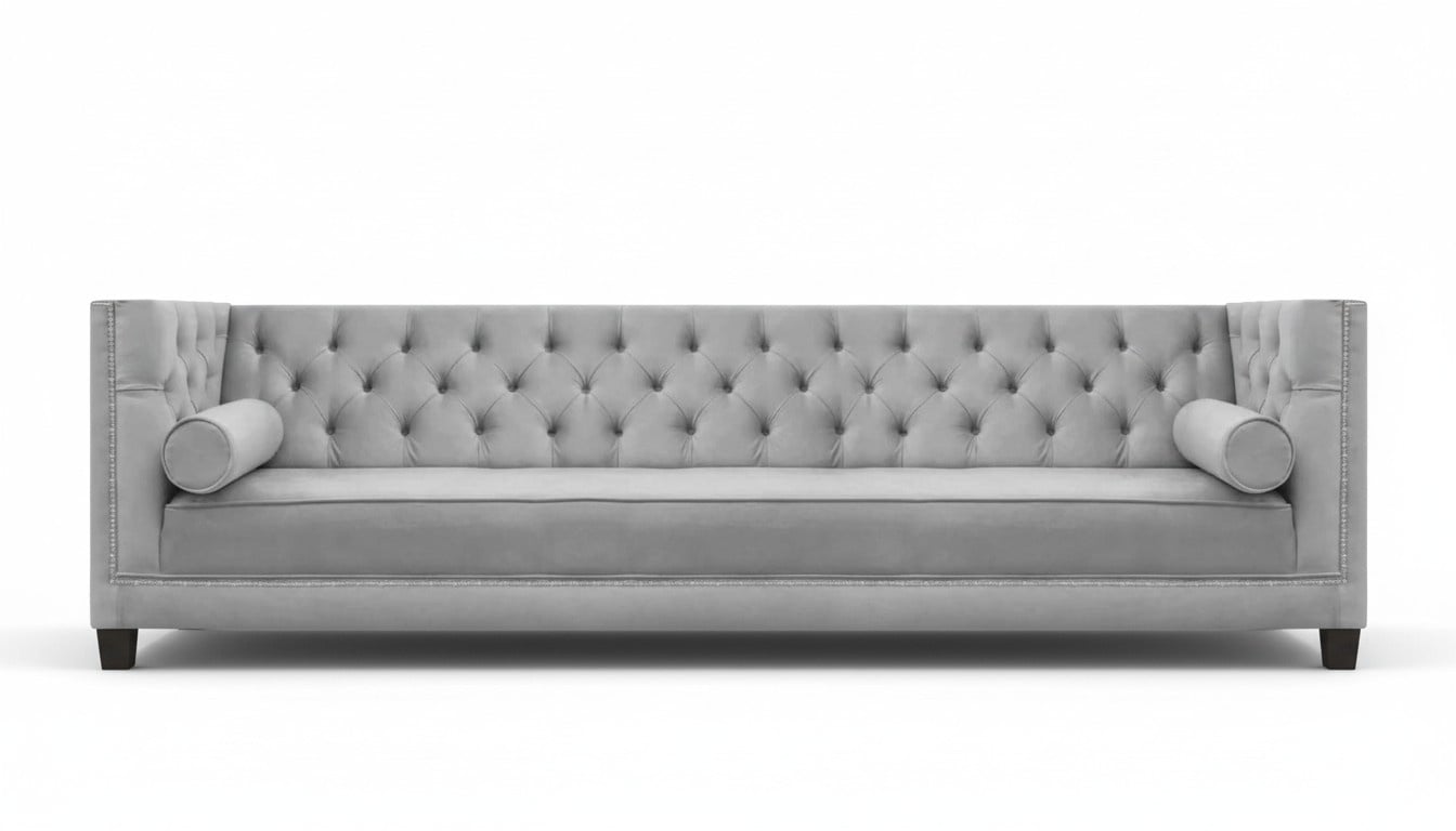 Viersitzer Sofa Couch Wohnzimmer Textil Polstermöbel Luxus Chesterfield
