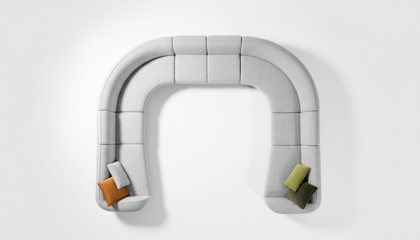 Villen Sofa Ecksofa L-Form Design Polstersofa Stil Textil Wohnlandschaft Grau