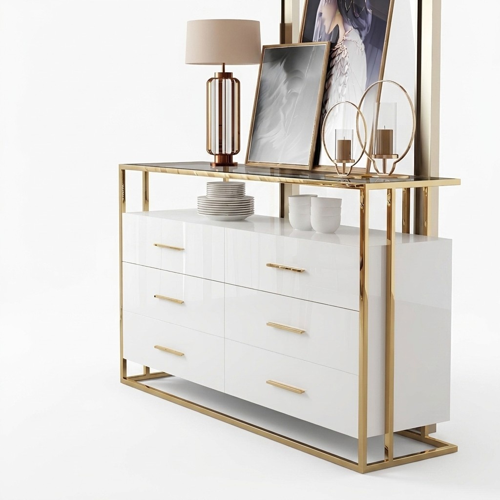 Anrichte Vitrine Schrank Kommode Modern Stil Wohnzimmer Kollektion