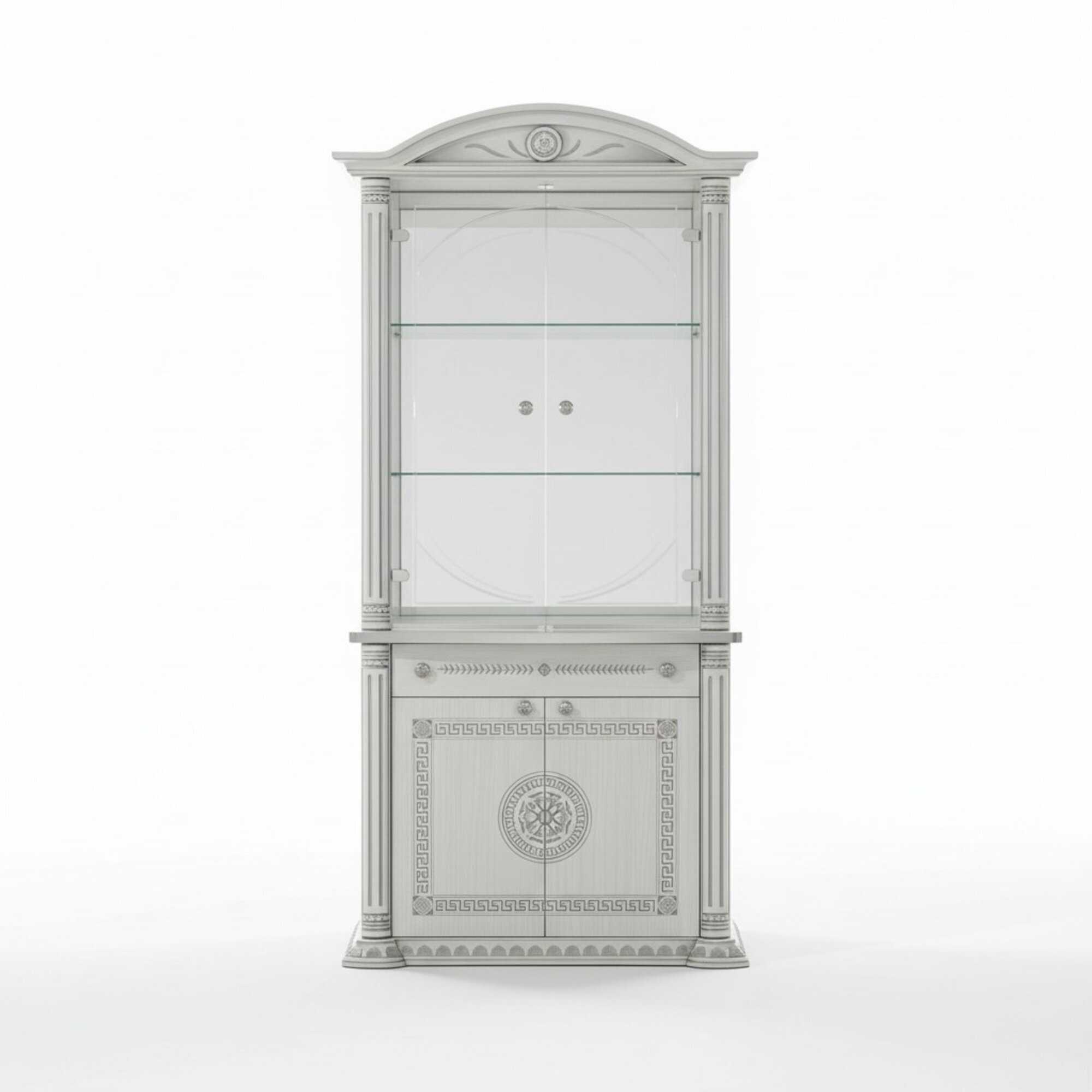 Vitrine Anrichte Weiß Vitrinen Luxus Glas Schrank Schränke Holz Design Möbel Neu