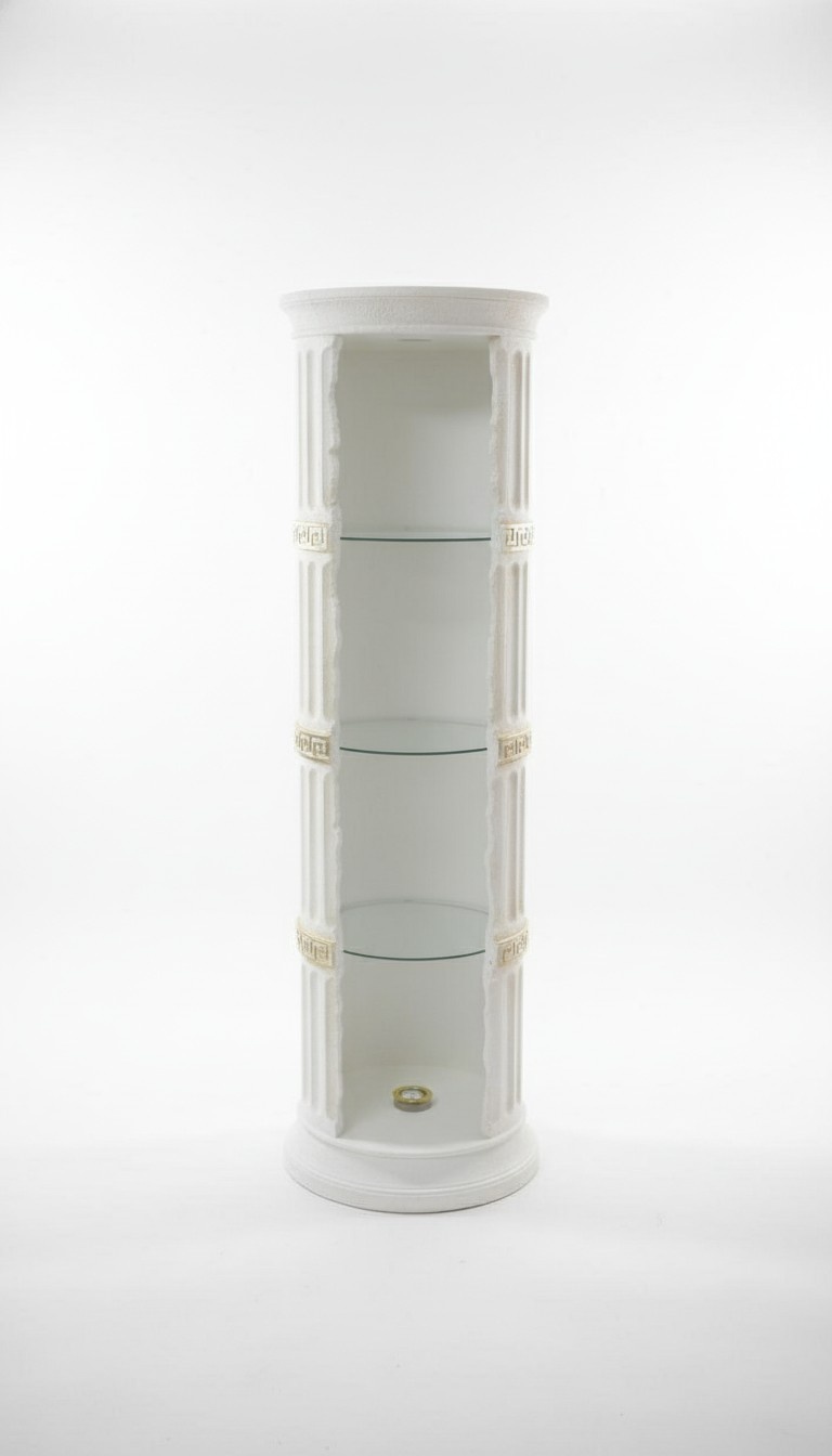 Vitrine Bar Eck Regal Glas Amphore Vase Bodenfase Säule Schrank