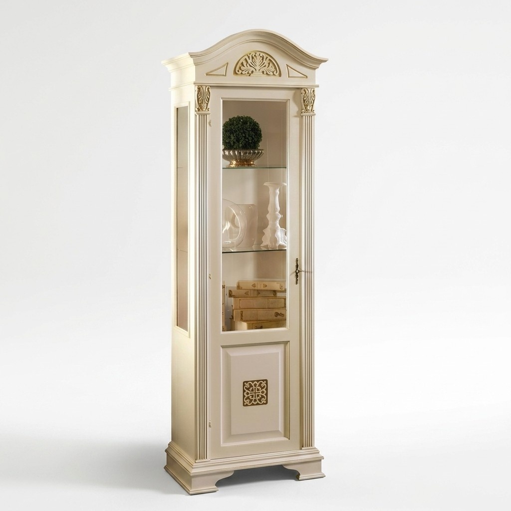 Vitrine Glas Schrank Schaufenster Wohnzimmer 1 trg. Vitrinen Hochschrank