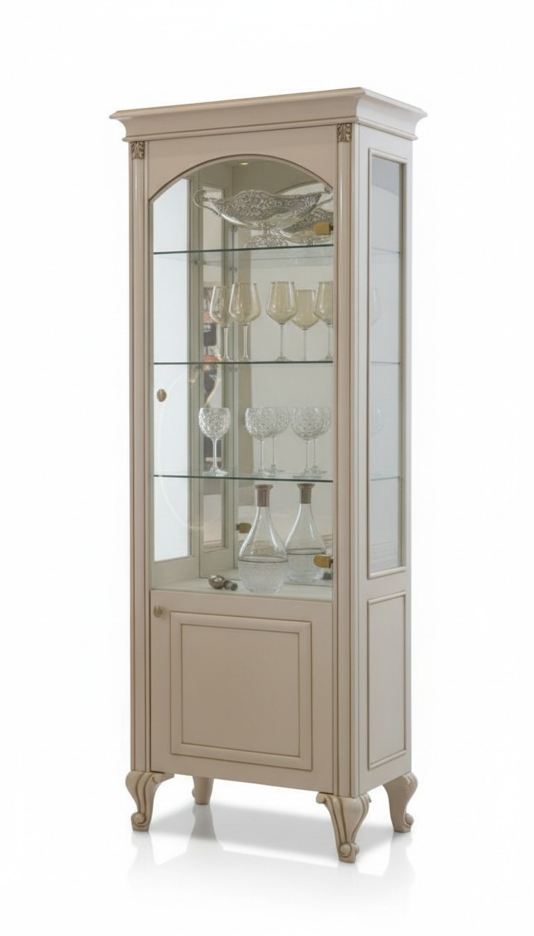 Vitrine Glasschrank Holz Schränke Wohnzimmer Vitrinen Italienische Luxus