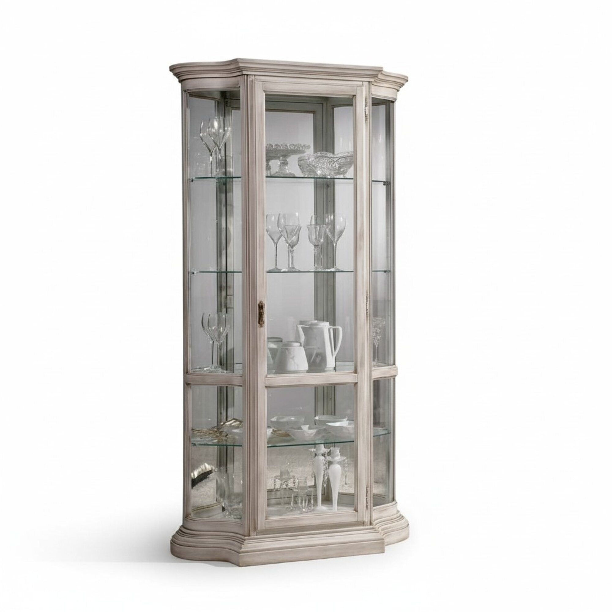 Vitrine Glasschrank Weiß Luxus Italienische Möbel Vitrinen Wohnzimmer