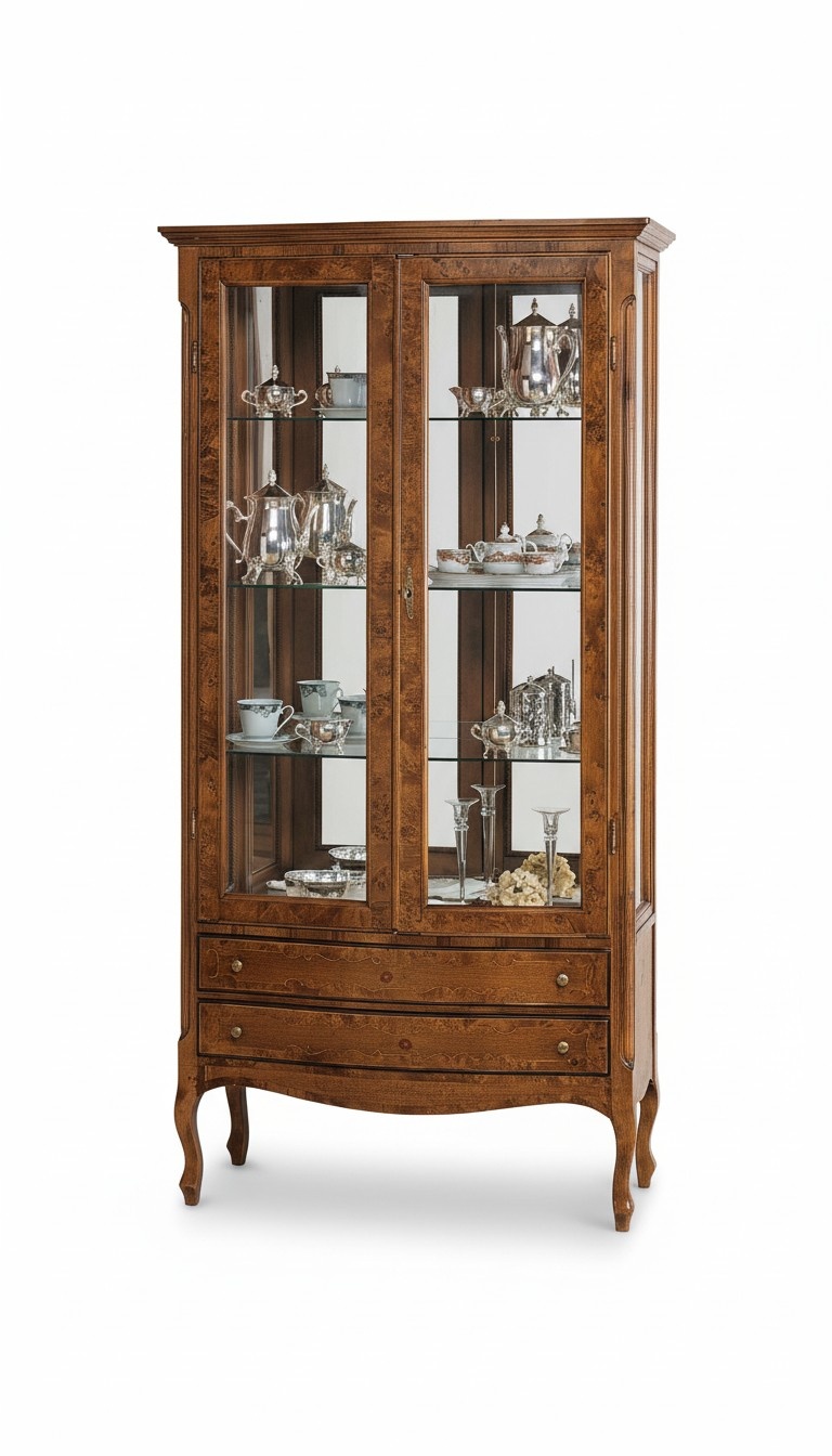 Vitrine Italienische Luxus Möbel Vitrinen Anrichte Schrank Glas Design Schränke