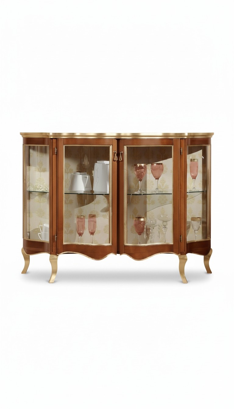 Vitrine Kommode Glaskommoden Luxus Sideboard Braun Italienische Möbel