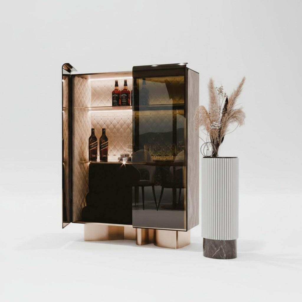 Vitrine Schöne Rote Glas Schrank Vitrinen Holz Glas Wohnzimmer Modern Luxus Neu
