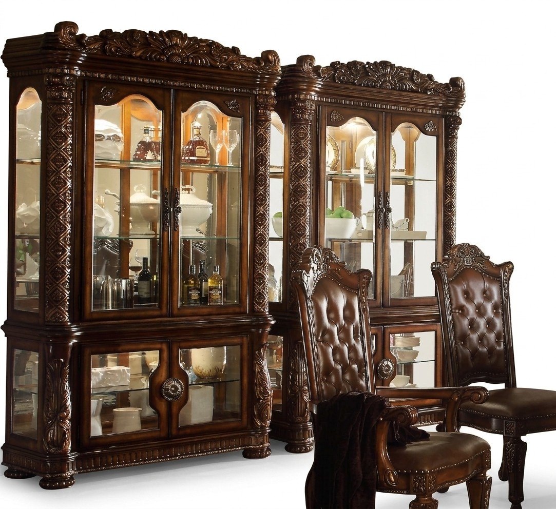 Vitrine Schrank Vitrinen Wohnzimmer Schau Schränke Barock Rokoko Holz