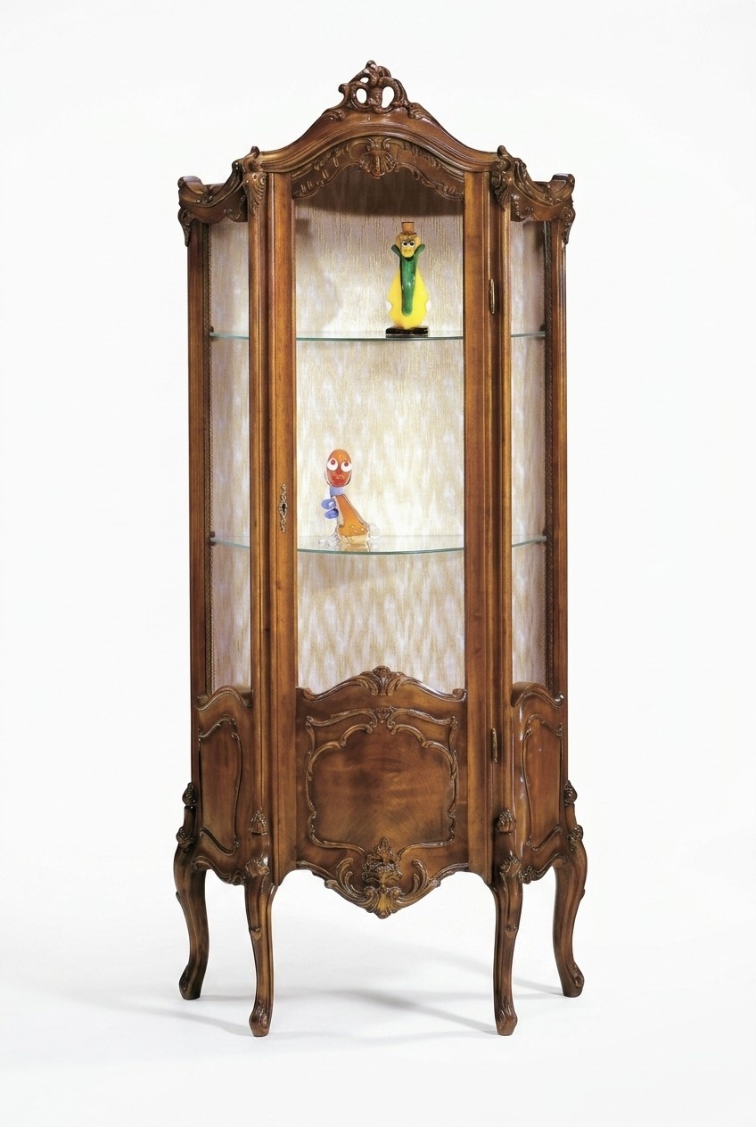 Vitrine Wohnzimmer Möbel Glas Anrichte Massive Holz Vitrinen Schrank Echtholz