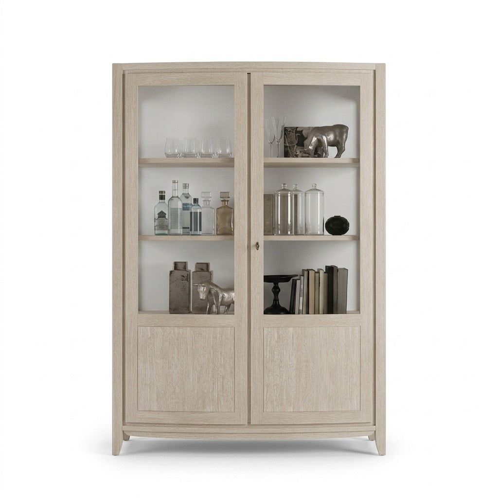 Moderne Glasvitrinen in Beige