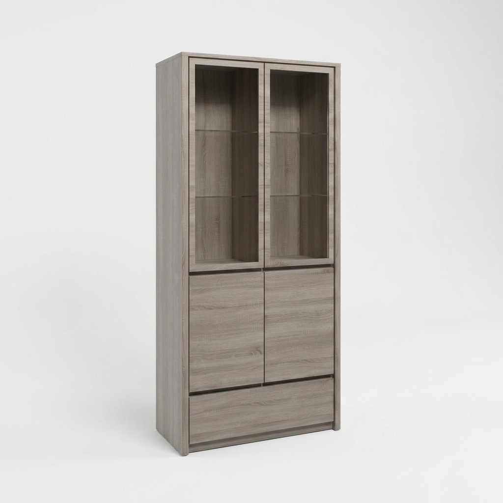 Vitrinenschrank Buffetschrank Küchenanrichte Vtrine Schublade Glas-Regale