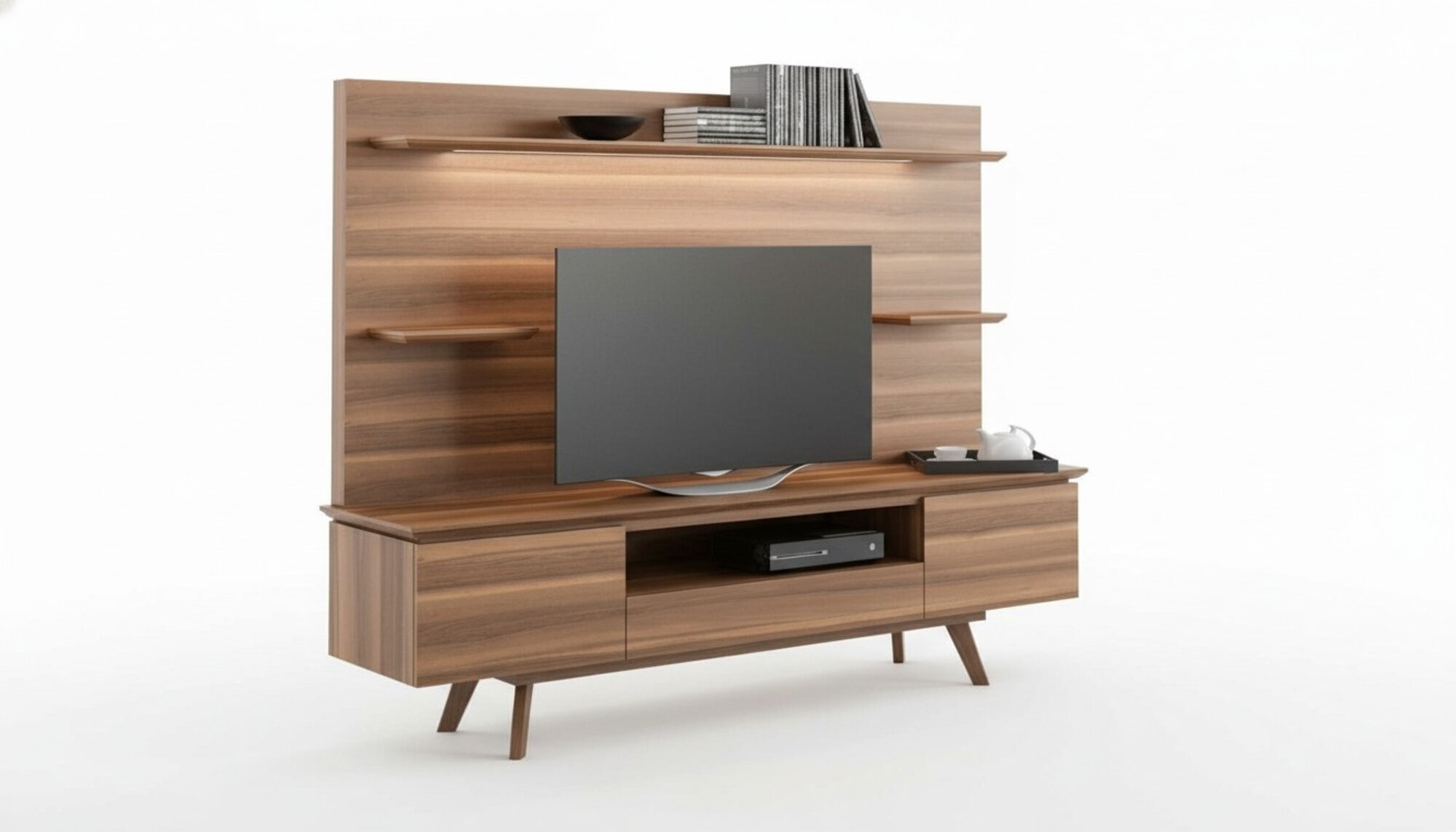 Walnuss natur Luxus Regale Moderne Wohnzimmer Möbel Hängeregale Neu