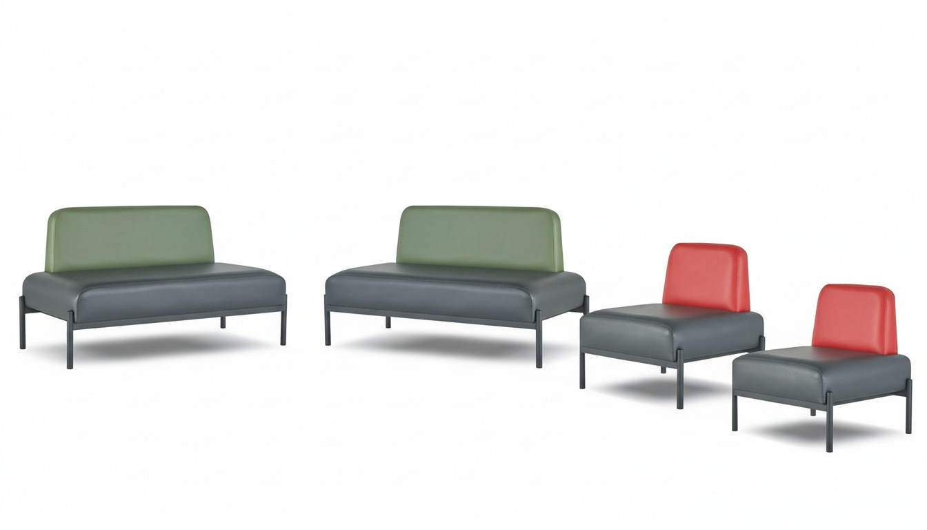 Wartebank Empfangssofa Lounge Sofa Sitzbank Patienten Empfangsbereich Praxis 4tg