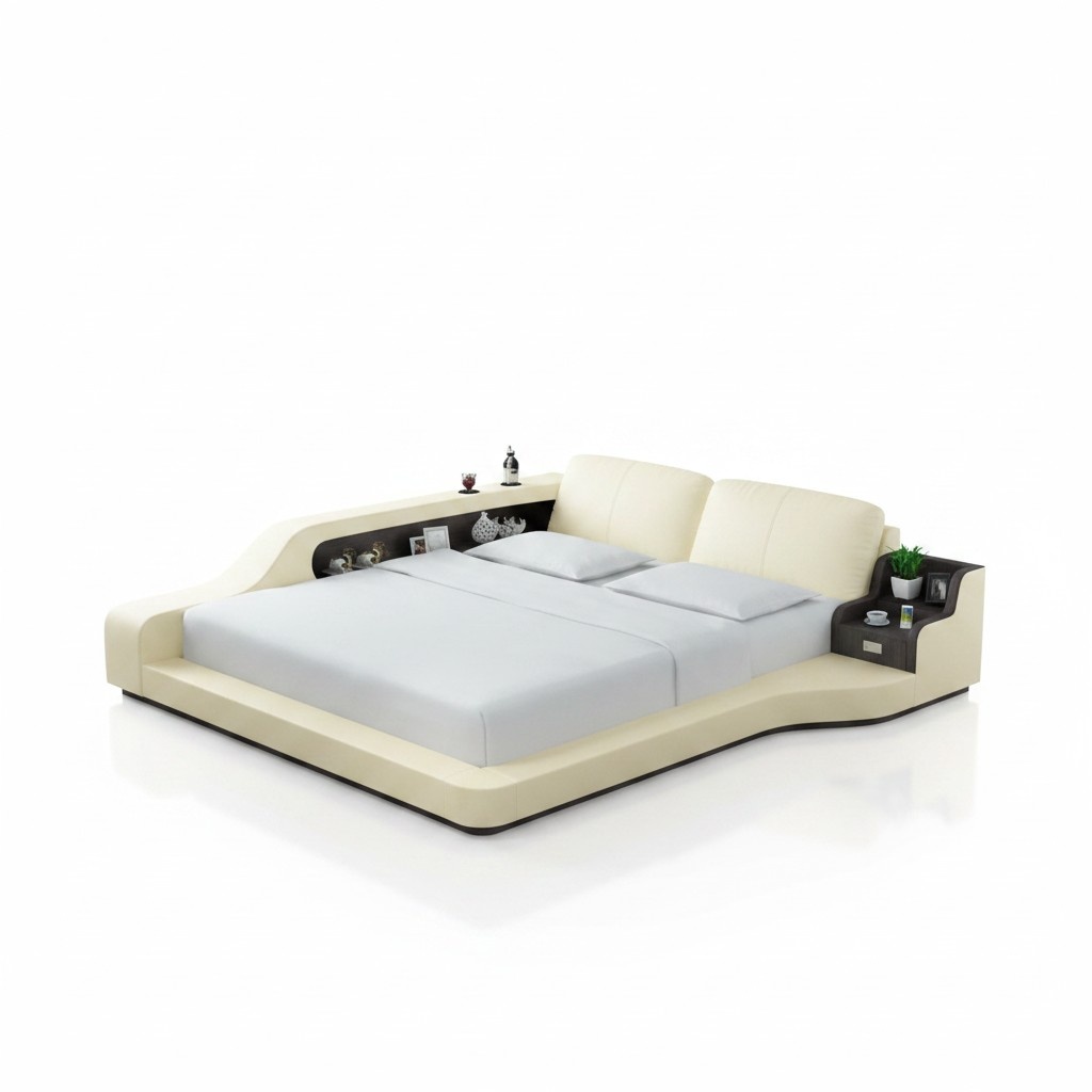 Wasser Betten Modernes Designer Wasserbett + USB Anschluss Komplett Set 180x200