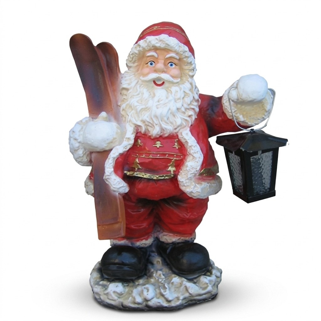 Weihnachtsmann Figur Statue Nikolaus Aussenleuchte Dekoration Skulptur
