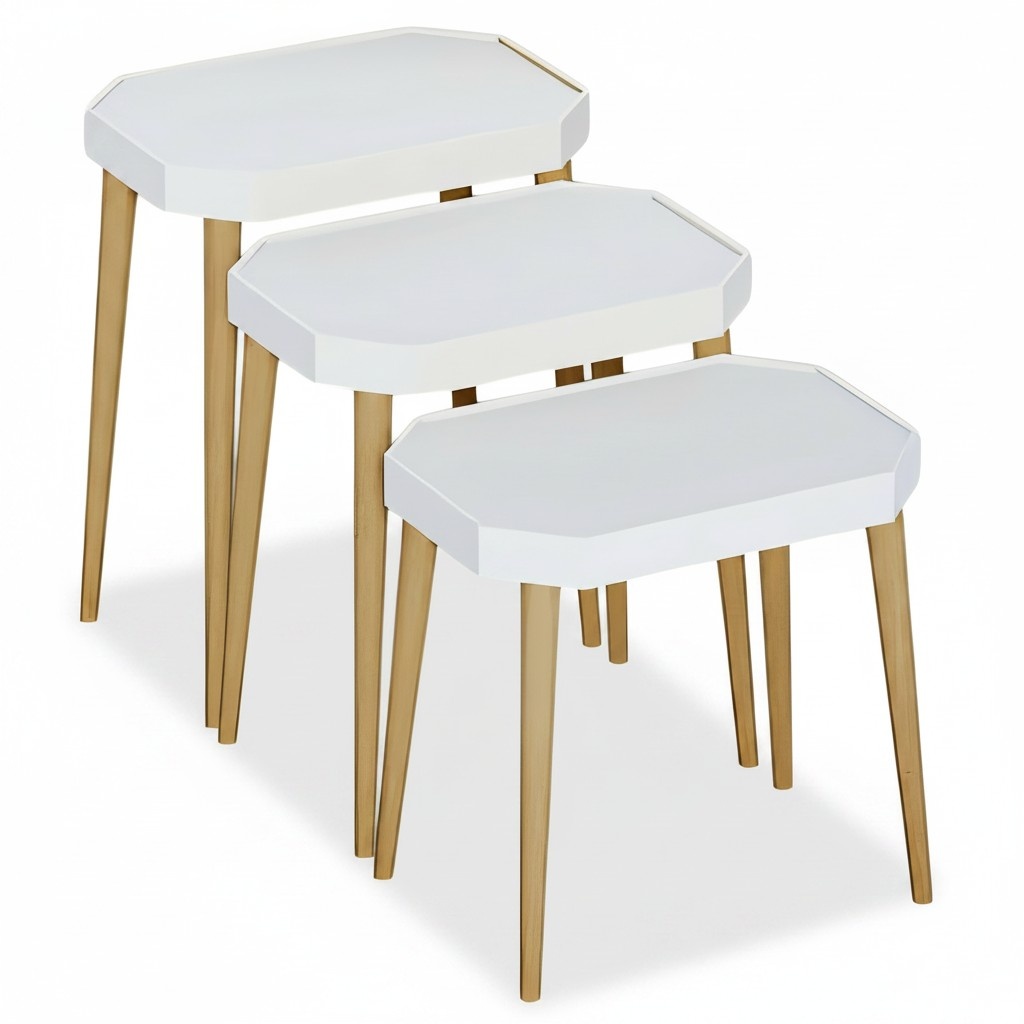 Weiße Holz Beistelltische im modernen Design