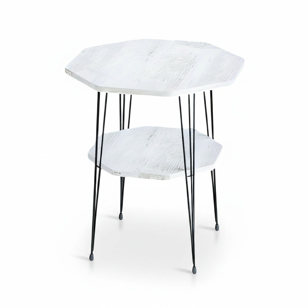 Weißer Beistelltisch aus Metall im eleganten Stil