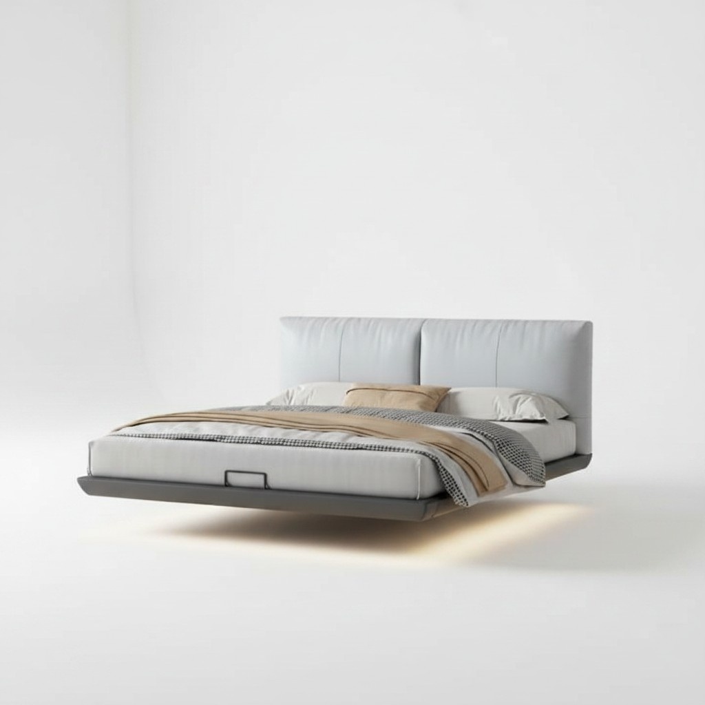 Weißes Schlafzimmer Designer Bett Luxus Betten Leder Doppelbetten Neu