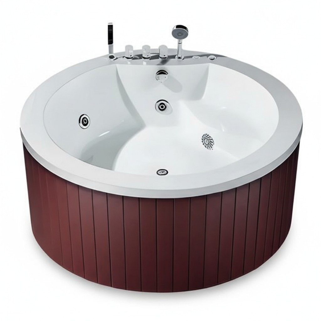 Whirlwanne Hydromassagewanne Whirlpool Blubberbad Spa-Bad Sprudelbad 150x150 cm