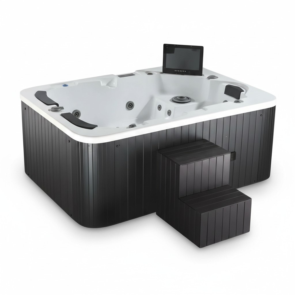 Whirlwanne Whirlpool Blubberbad Hydromassagewanne Spa-Bad Sprudelbad 215x160 cm
