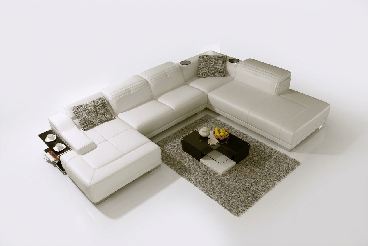 Wohnlandschaft Couch Polster Eck Garnitur Designer Ledersofa Big Sofa mit USB