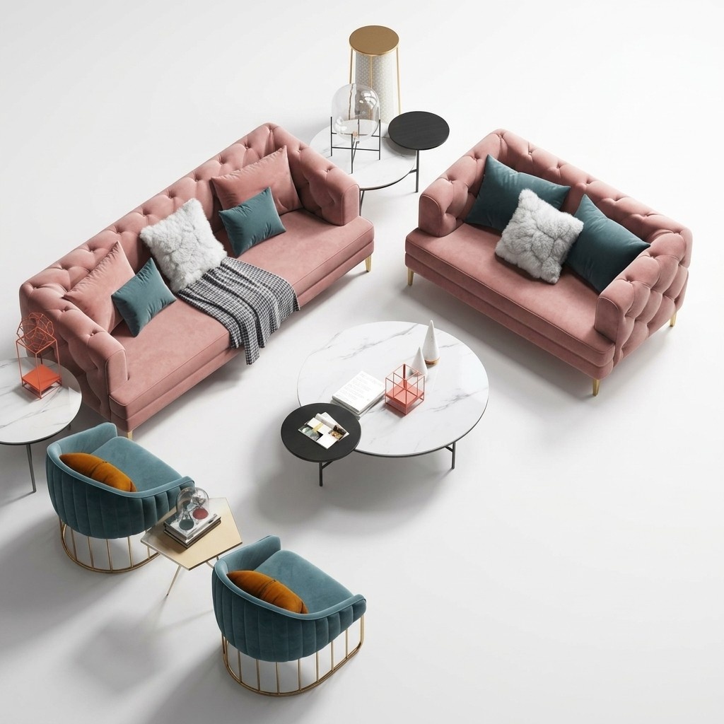 Design Sofas Textil Sofagarnitur 3+2 Sitzer Set