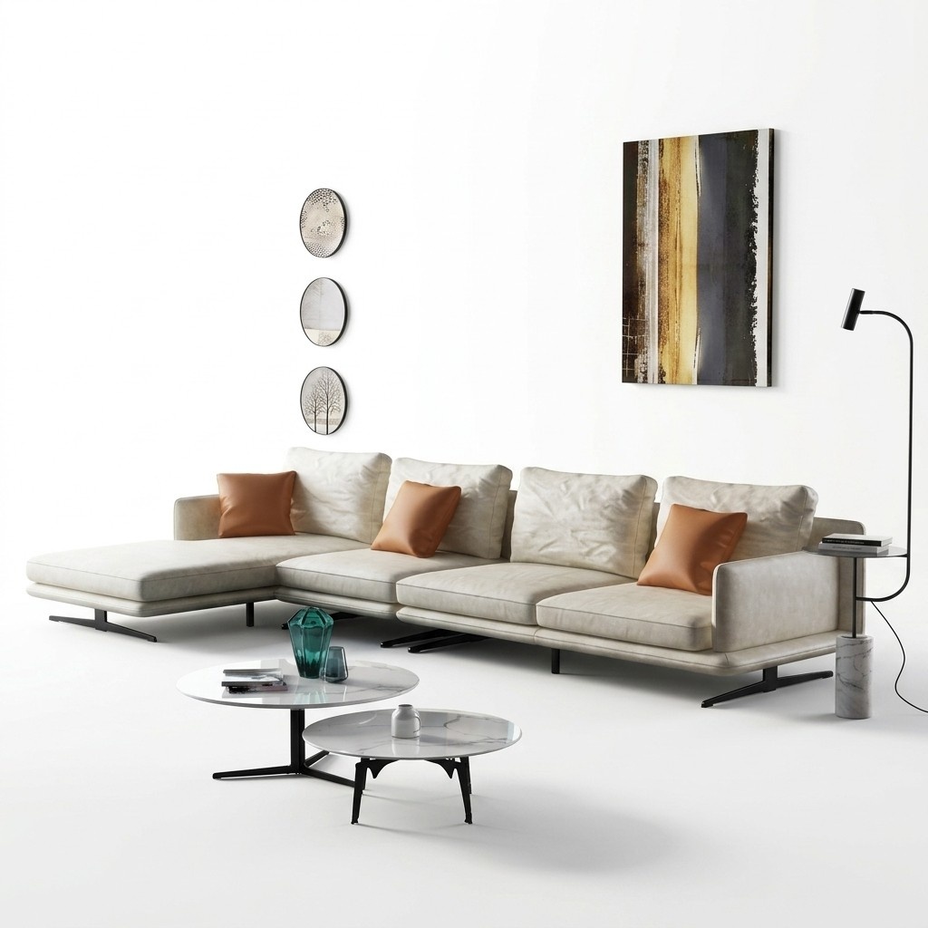 Wohnlandschaft Ecksofa L-Form Sessel Deko Set Garnitur Modern Sofa Leder