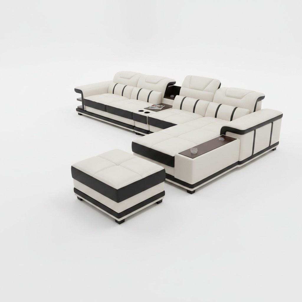 Wohnlandschaft Ecksofa L-form Eck Polstersofa Sitz Design Couch Sofas Kunstleder