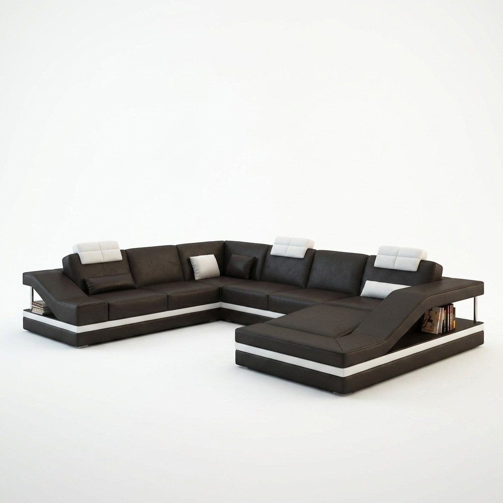 Wohnlandschaft Ecksofa Ledersofa Sofa mit USB,Polster Sitz Eck Garnitur Neu 2723