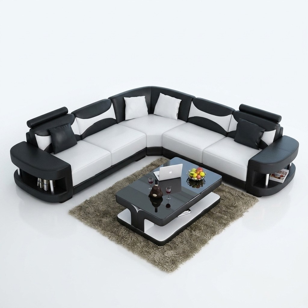 Wohnlandschaft Polster Ecke Eck Sofa Couch Garnitur Landschaft Leder Textil Neu!
