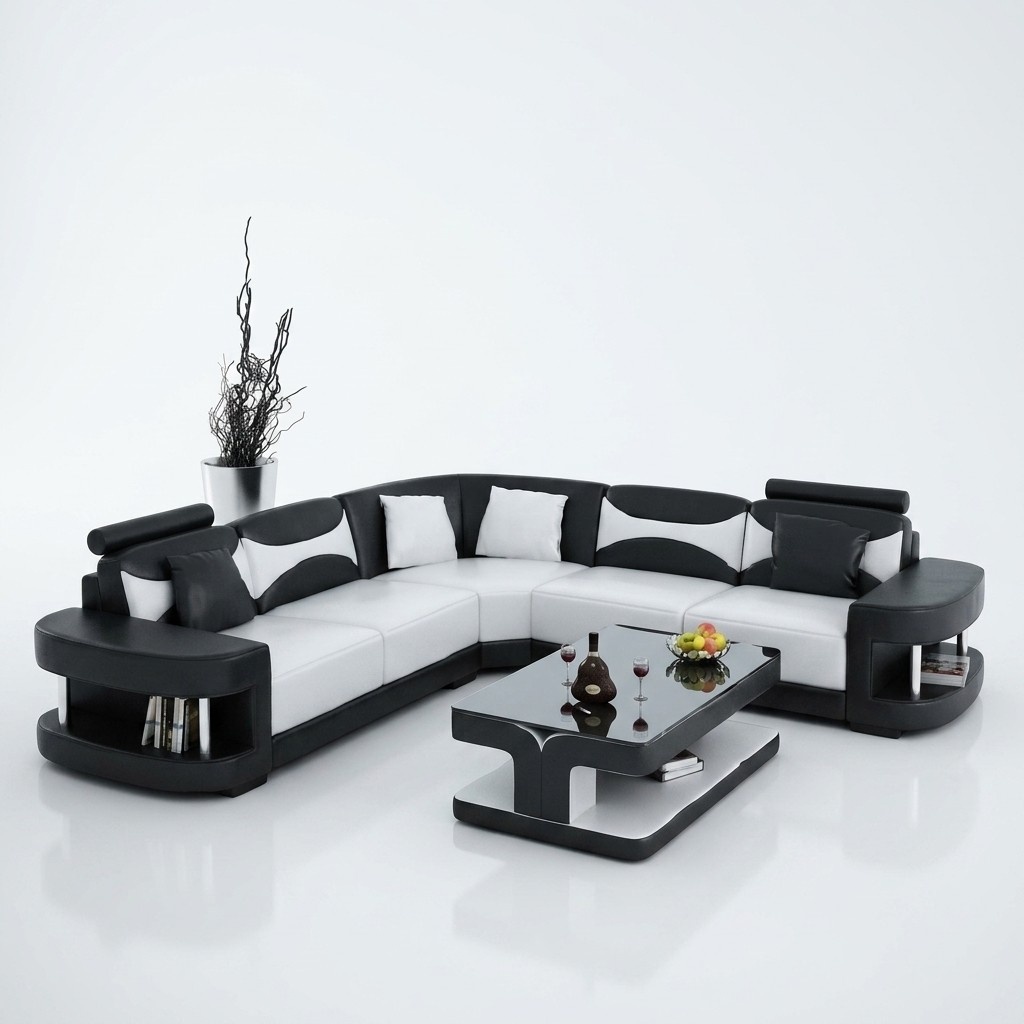 Wohnlandschaft Polster Ecke Eck Sofa + USB,Garnitur Landschaft Leder Textil Neu