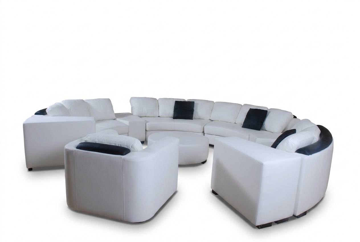 Wohnlandschaft Rund Ecksofa Leder Runde Couch Garnitur Sofa Couch Ecke
