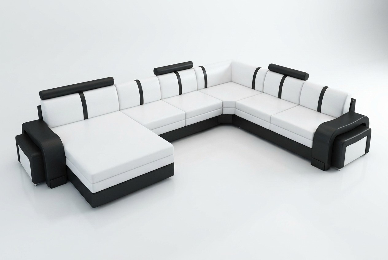 Wohnlandschaft Sofa Polster Ledersofa Ecksofa Eckcouch Couch Ledergarnitur NEU