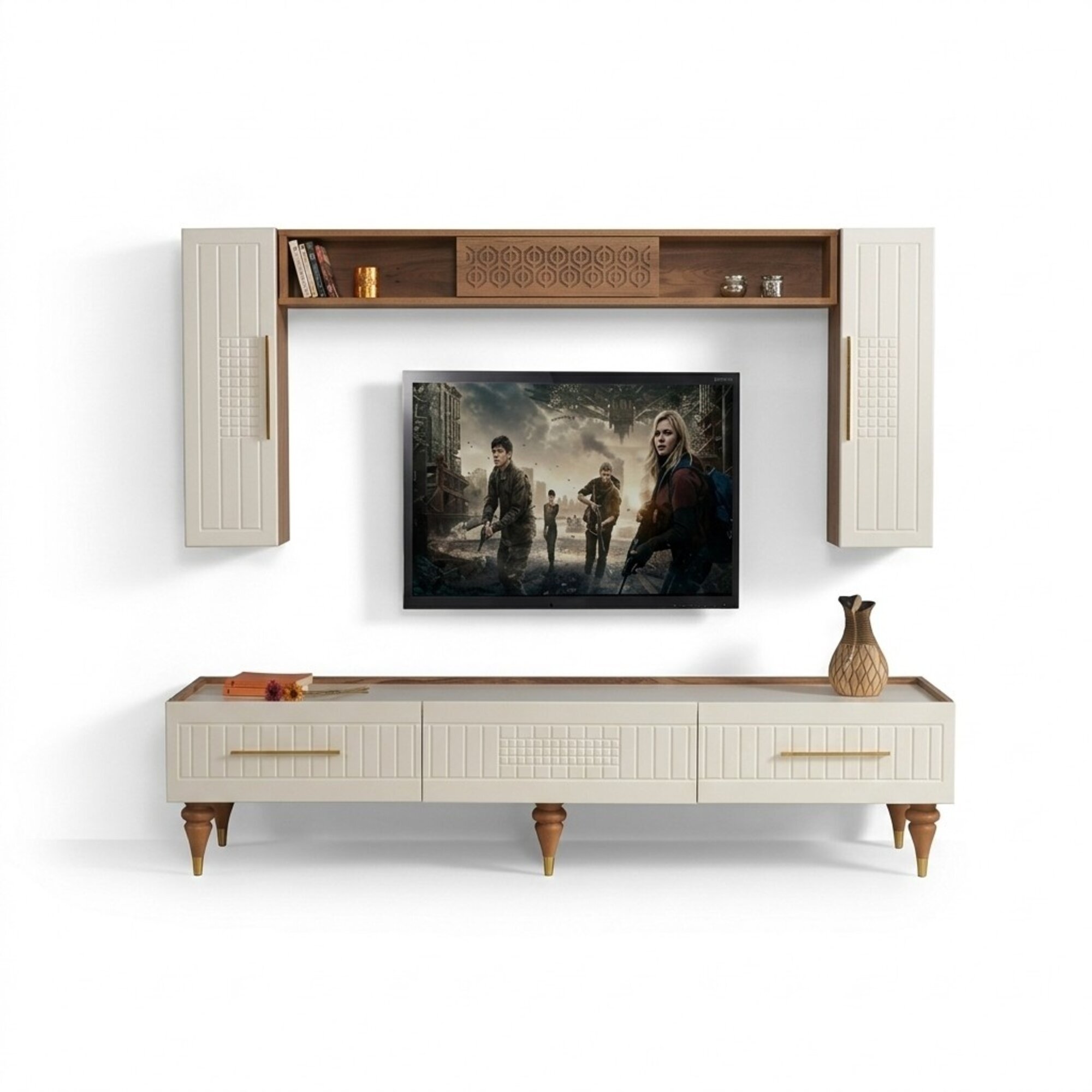 Wohnwand Wohnzimmer Moderner Stil luxuriöse Möbel Wohnwände Regal 3tlg