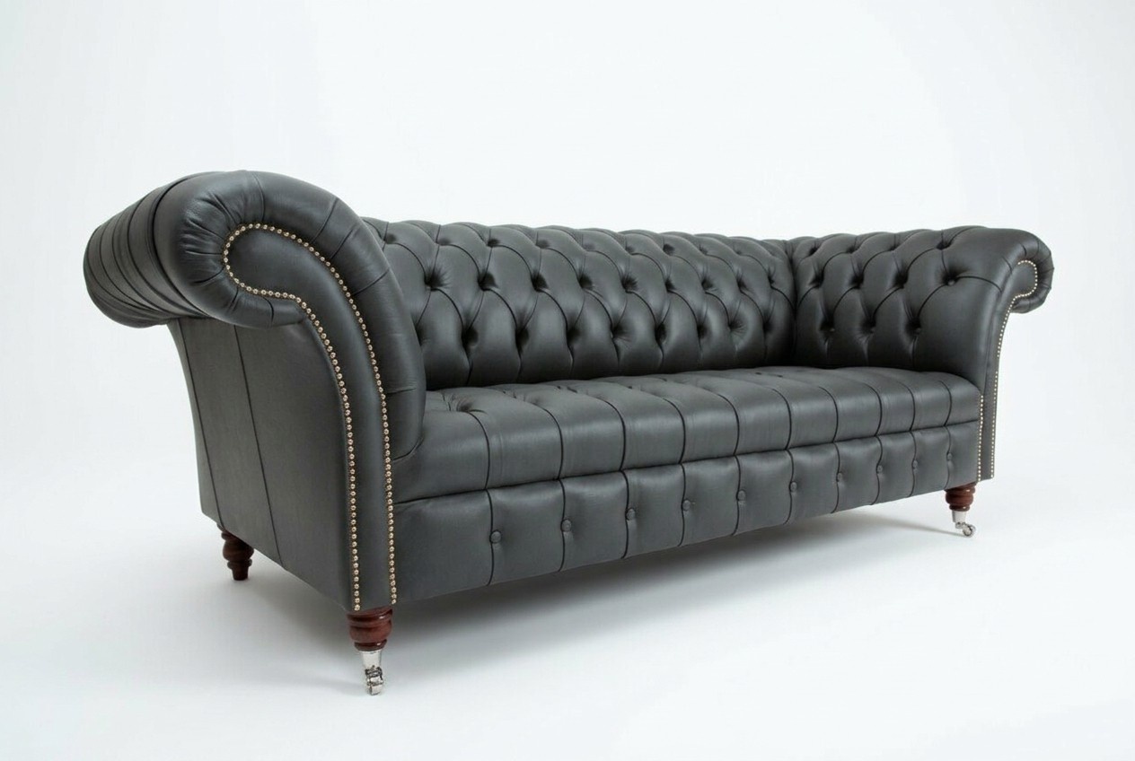 Wohnzimmer Chesterfield Sofa Couch Design Textil Couchen Sofas Dreisitzer