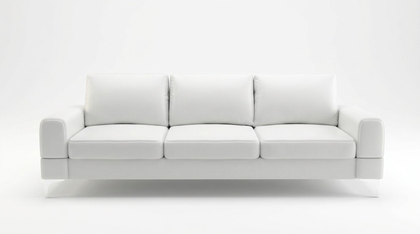 Wohnzimmer Design Textil 3 Sitzer Weiß Elegant Modern Sofa Couch Polsterung Neu