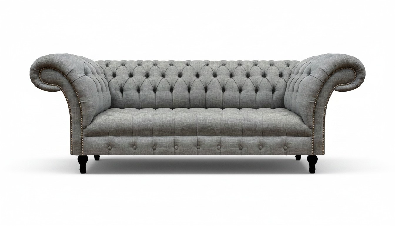 Wohnzimmer Dreisitzer Sofa Polstermöbel Chesterfield Couch Textil Neu