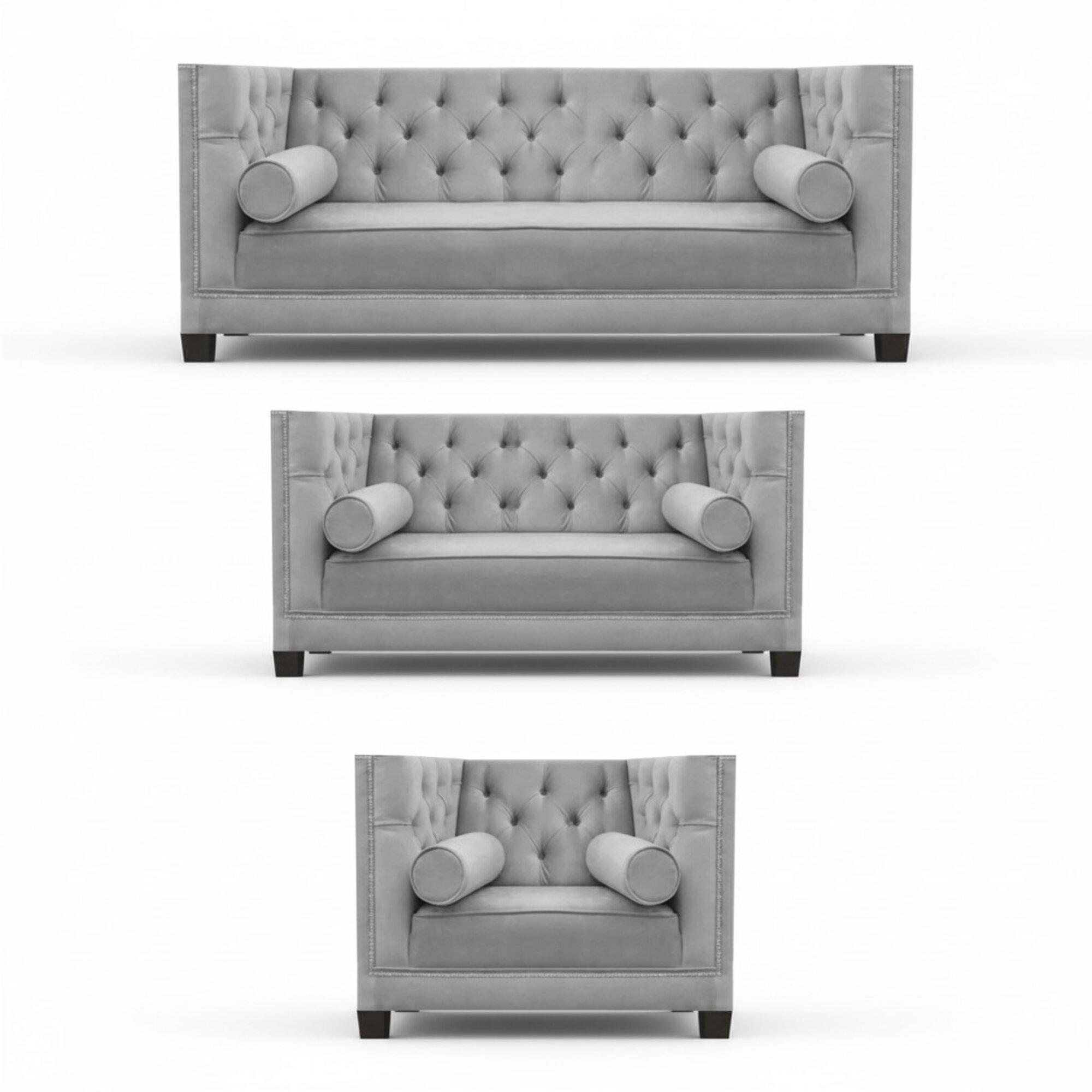 Wohnzimmer Garnitur Luxus Textil Sofagarnitur 3tlg Modern Designer 4+2+1