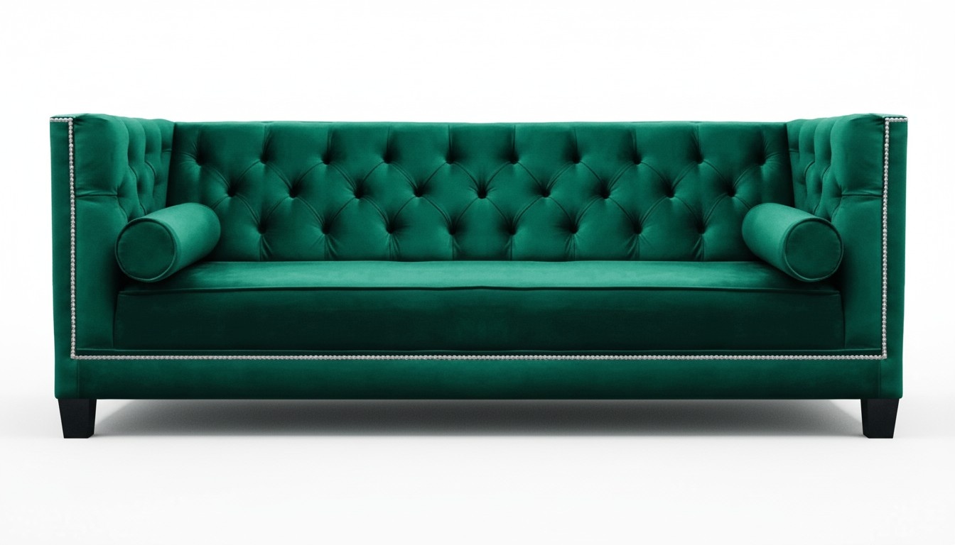 Wohnzimmer Grün Sofa Couch Dreisitze Einrichtung Luxus Chesterfield Neu