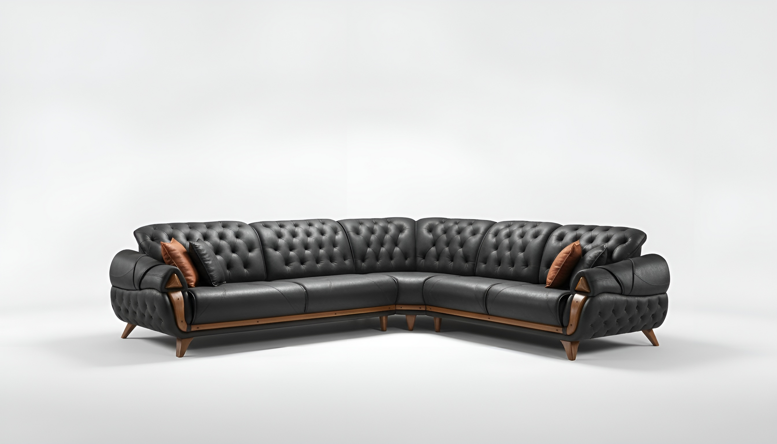 Wohnzimmer Leder Schwarz Sofa Sofas L-Form Sitz Farbe Ecksofa Couch