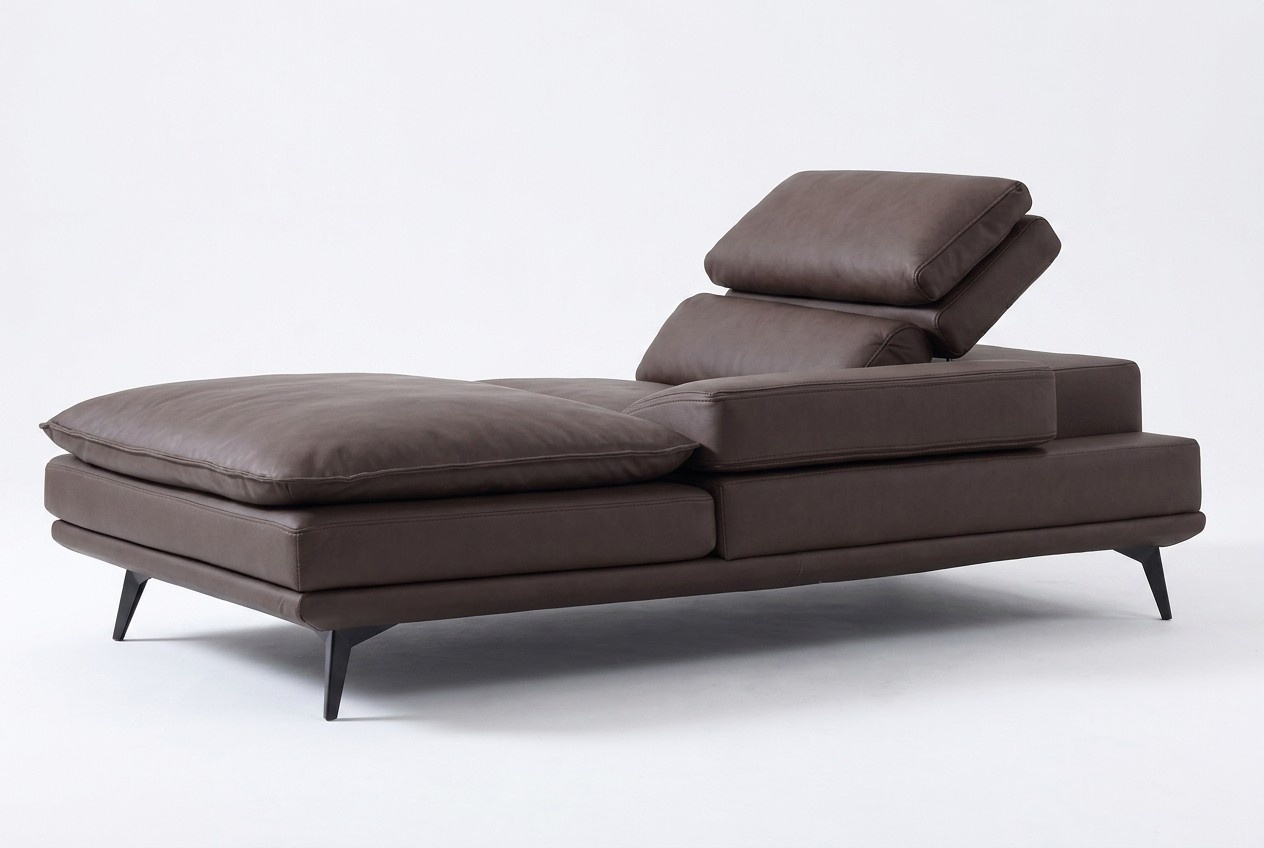 Leder Chaiselongue | Braunes Sofa