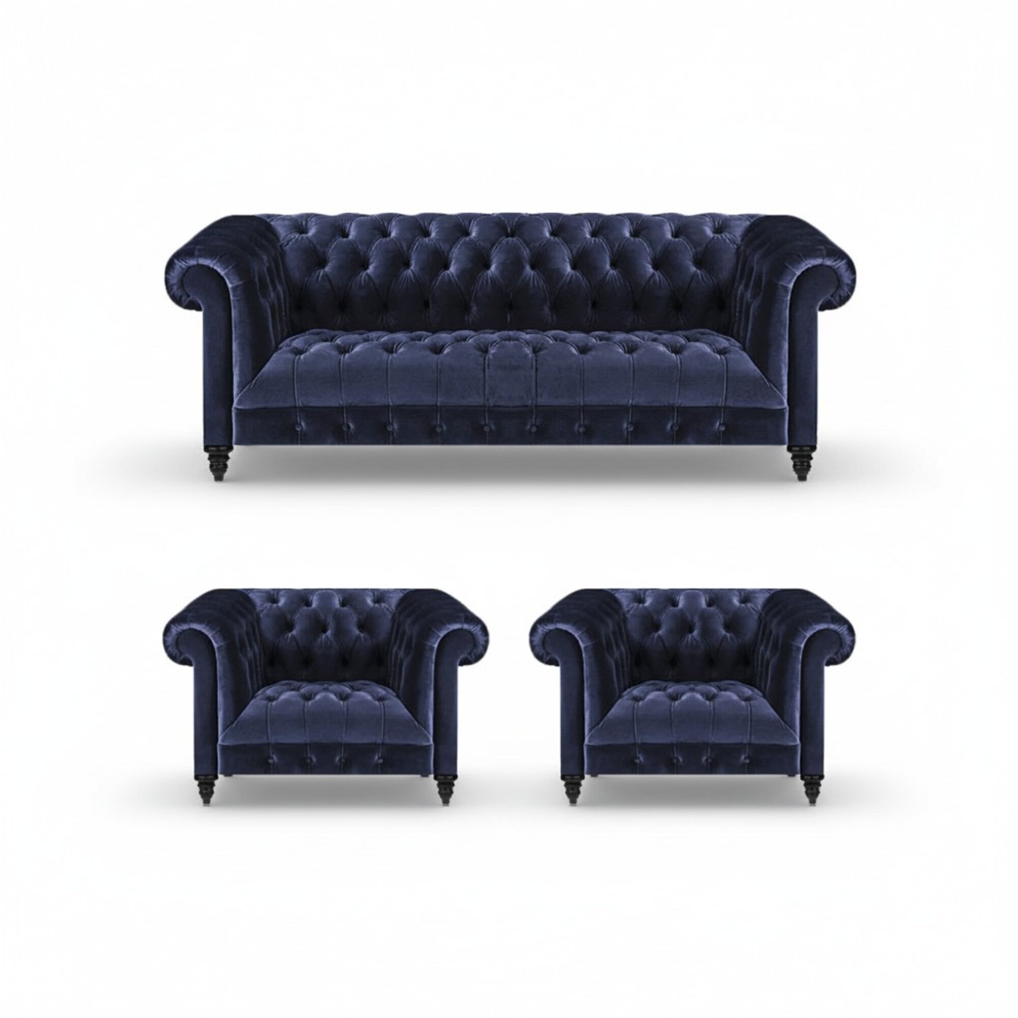 Wohnzimmer Möbel 3tlg Polstermöbel Chesterfield Einrichtung Komplett