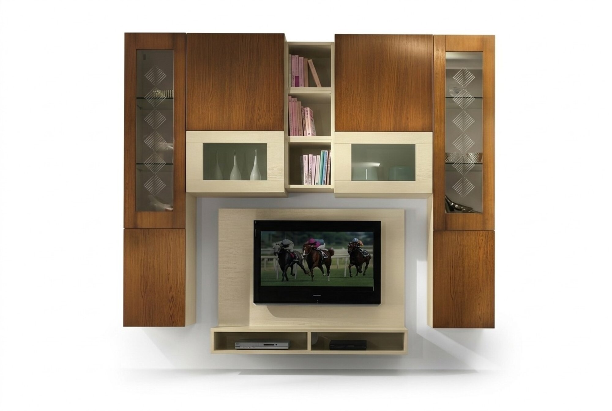 Wohnzimmer rtv Wandschrank Regal tv Holz Schränke Vitrine Wand Regale Italy
