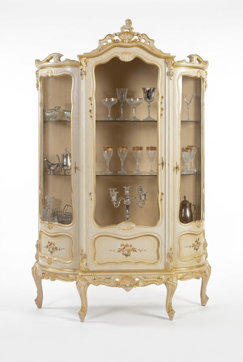 Wohnzimmer Schränke Design Schrank Möbel Glas Vitrine 3 Tür Schrank Vitrinen