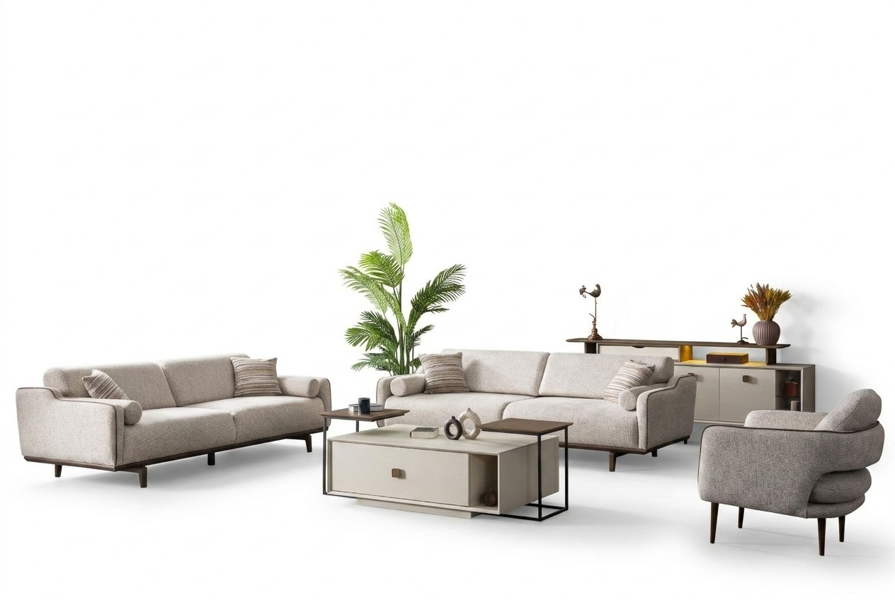 Wohnzimmer-Set in Beige – Eleganz und Komfort für Ihr Zuhause