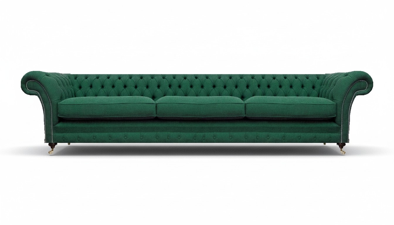 Wohnzimmer Sofa Dreisitze Couch Textil Stoff Einrichtung Luxus Chesterfield