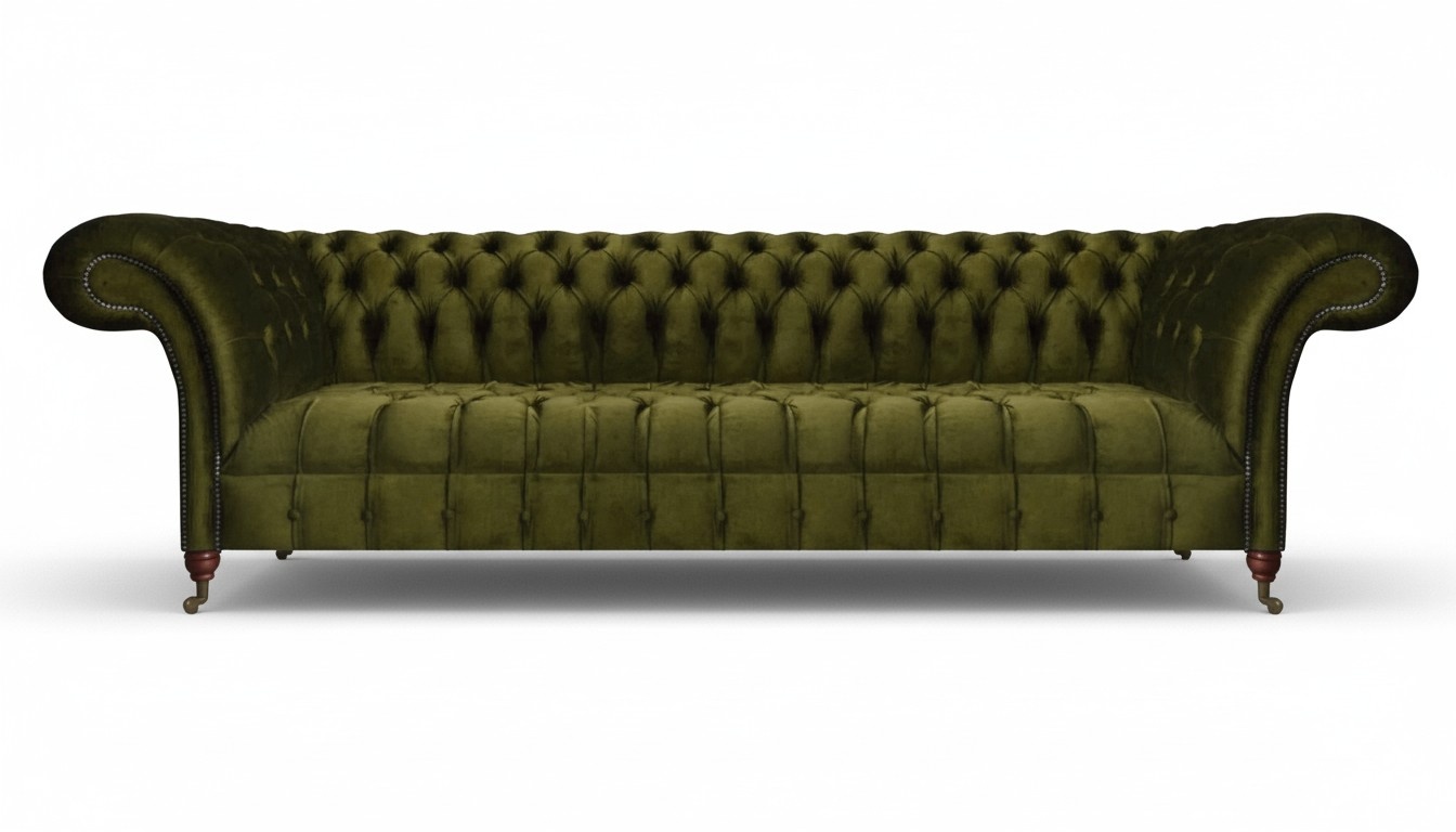 Wohnzimmer Sofa Dreisitze Couch Neu Chesterfield Grün Polstermöbel Einrichtung