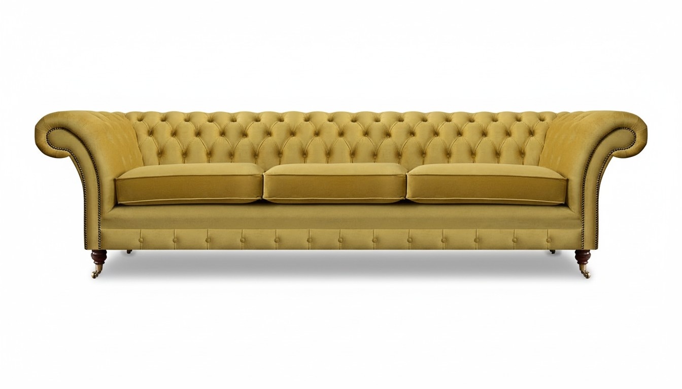 Wohnzimmer Sofa Dreisitzer Couch Einrichtung Neu Chesterfield Sitz Textil
