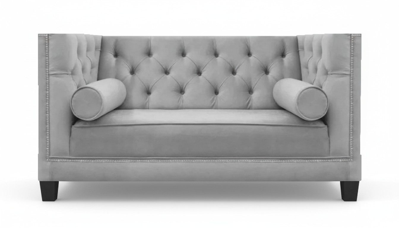 Wohnzimmer Sofa Zweisitzer Couch Luxus Chesterfield Textil Polster Sitz